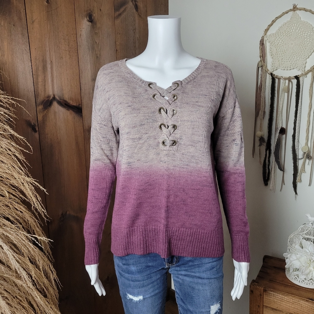 AEO Ombre Lace Up Sweater